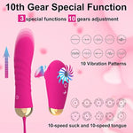 Rose Sex Toy For Clit G Spot Stimulation, Female Thrusting Vibrator, 10 Vibration Mode Massager Stick For Faster Orgasms