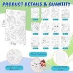 12 Sets Animal Paint Party Kits with Canvas, Easel, Paints, Brushes & Aprons