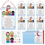 24 Sets The Lord's Prayer Craft Kit with Stickers for Christian Wall Hanging Decor
