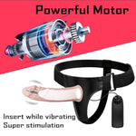 Vibrating Strap On Dildo Pennis Extender For Men, Hollow Strap On Vibrator Penis Extension With Variable Speed Vibration Adjustable Harness Male Realistic Cock Sleeve Strapon Adult Sex Toy For Couples