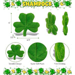 Green Shamrock Plush - Cute Good Luck Charm Decorative Ornament For Teddy Bear Stuffed Animal, Party Decorations And Crafts, Four Leaf Clover Plush Toy - 4 Inches