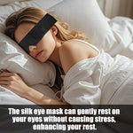 2 Pcs Satin Eye Mask for Sleeping, Black and Black