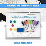 16 x 12 Inch Magnetic Desktop Whiteboard with Stand, Markers, Magnets & Eraser