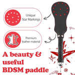 PU Leather Spanking Sex Paddle with Star Mark Easy-Grip BDSM Toys for Couples