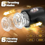 Sex Toys For Men, Automatic Male Masturbator With 6 Powerful Thrusting & Vibration Modes, Hands-Free Stroker For Men Pleasure, Open-Ended Sex Machine Penis Pump Male Toy