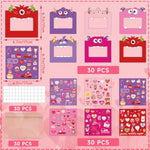 30 Pack Valentine's Day Monster Picture Frame Craft Kit for Kids, 6.7 Inch