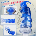 Male Pocket Pussy, Soft Stretch Reusable Adult Toy, Blue & Transparent