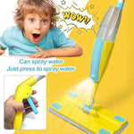 Spray Mop Kids Montessori Christmas Toy Set With Real Water Sprayer 2Pcs Washable Pads Squeeze Working Mini Size Kids Spray Mops Cleaning Toy Set That Really Work For Toddler 3-8 Floor Cleaning Dust