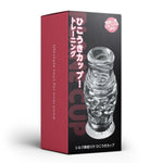 Two-Sides Open Hollow Soft Male Masturbator Cup, Manual Reusable Handheld Male Masturbator With Lifelike Textured Sex Toy For Adult Man - Transparant
