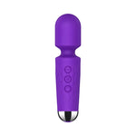 Rechargeable Mini Wand Massager for Women with 8 Speeds and 20 Vibration Modes, Wireless Clitoral and Body Relaxation Massager, Travel Size Personal Wellness Device for Discreet Use (Purple)