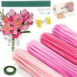 300Pcs Pink Chenille Stems Craft Kit with Supplies