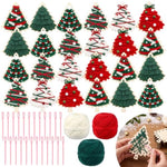 24-Piece Christmas Wooden Craft Kit with Yarn & Weaving Tools