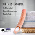 Performance - Ultra Soft X5 Plus 9 Inch Penis Sheath Extender - Extend Your Penis 0.5" - Thicken Up To 1.5"- Realistic Textured Cock Sleeve - Girth Enhancer Sex Toy For Men - Beige