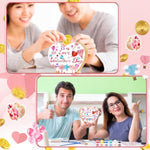 24 Pcs DIY Wooden Heart Piggy Bank Kits with Paints, Brushes & Gem Stickers