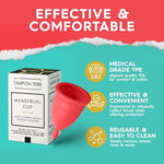 Organic Menstrual Cup for Women | Vegan Period Cup | 100% Free of Silicone, Toxins, & Chemicals - Crafted from Medical-Grade TPE | Patented Leak-Free Technology (30mL Capacity)