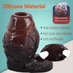 Thicker Wide Hollow Penis Sleeve Cuff,Silicone Soft Men Penis Extender With Cock Ring,Black Elastic Penis Enlarge Prolong Pump, Adult Men Strap On Sex Toy For Couples Fun (L Size)