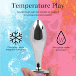 Small Butt Plug Anal Plug, Stainless Steel Personal Massager Butt Plug Sex Toy For Adult Women,Men And Couples,Rose Jeweled G Spot Anal Beads Toy