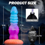 8" Fantasy Squirting Dildo Ribbed Monster Ejaculating Toy With Big Knot, Thick Ejaculating Dragon Dildo With Suction Cup For Anal Play, Adult Sex Toys For Women Men Glow In The Dark