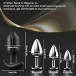 Anal Sex Toy Vibrator, 4Pcs Vibrating Anal Butt Plug Training Kit, Remote Control 10 Vibration Modes Adult Anal Sex Toys Vibrators With Flared Base Prostate Sex Toys For Beginner Advanced User- White