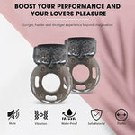 Vibrating Cock Ring Set for Couples - Enhance Erections and Female Pleasure with Clit Stimulator