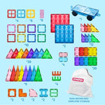 110Pcs Magnetic Building Tiles - 3D Magnet Tiles With Vehicle - Construction Blocks Set For Kids - Stem Sensory Learning Educational Toys Birthday Gift For 3 4 5 6 7 Year Old