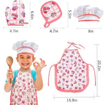 Real Kids Cooking And Baking Set - 24 Pcs Kids Chef Role Play Costume Set Includes Cake Apron, Chef Hat, Cooking Mitt, Utensils, Cupcake Molds For Toddler Boys And Girls Ages 3+