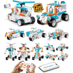Stem Robot Building Kit For Kids, 12-In-1 Building Robot Toys App & Remote Control Car, Stem Toys For Boys Age 8-12, Rechargeable Educational Robotics Toy For Boys Girls Christmas Birthday 332+Pcs