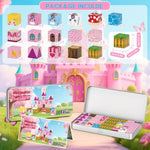 Mini Magnetic Blocks, Magnetic Blocks Travel With Portable Iron Storage Box, 35Pcs Magnet Building Blocks For Toddlers, Stem Educational Magnet Toys For Ages 3 4 5 6 7 8 Boys Girls, Unicorn