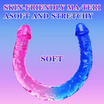 17.3 Inch Double Ended Realistic Dildo Flexible Dildos For Lesbian, G-Spot Anal Stimulator Long Penis Dildo Soft And Flexible With Veins And Glans Adult Sex Toys For Women Men