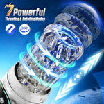 Male Masturbator Sex Machine, Mens Vibrator Male Sex Toys For Men 4D Pocket Pussies Pumps & Enlargers With 12S Pump & 7 Thrusting Rotating Vibrating Sucking Licking Lcd Display, Sliver 2024