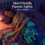 Glow In The Dark Blanket - Unicorns Gifts Toys For Girls Age 2 3 4 5 6 7 8 9 10 11 12 Year Old - Soft Cozy Flannel Kids Throw Blanket, Birthday Bedroom Decor 50"×60"