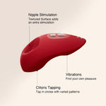 TREMBLE Clitoral Tapping Vibrator, G-Spot & Clit Adult Sex Toys, Red