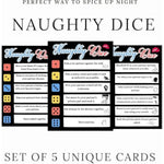 Set Of 5 Sex Dice Card Game For Couples - Fun And Naughty Date Night Ideas, Exciting Activities And Games For Unisex Adult