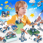 Smiesskiddo 12 In 1 Stem Toys, 152 Pcs Building Toys For Kids Ages 4-8 5-7 6-8 Educational Activities For Boys 4-6 8-10 Construction Creative Games Birthday Gifts For 4 5 6 7 8+ Year Old Boy Girl