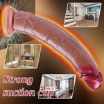 10 Inch Realistic Movable Foreskin Dildo With Suction Cup, 9" Double Silicone Giant Thick Penis Dildo For Gay Men Women, Extra Large G-Spot Lifelike Anal Dildos Strap On Harness Sex Tot For Vaginal