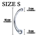 Double-Ended Dildo, Massage Wand Sex Anal Plug G Spot Metal Anal Bead, Solid Metal Curved Dual Ended Masturbation Adult Sex Toy For Couple (Small 7.1" & 13,4Oz)