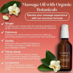 Massage Oil | Organic, All-Natural Massage Oil With Jojoba Oil, Sweet Almond Oil, Ylang-Ylang And Vanilla | 3.9 Fl Oz