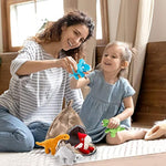 Stuffed Toy Dinosaur Animal Set – Set Of 5 Dino Stuff Toy For Toddlers – With Volcano Zipper Carry Bag – Bright & Vibrant Plush Toy Set – Stuffed Dinosaur Toy For Kids –Easy To Carry