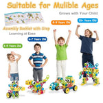 199Pcs Building Blocks Stem Toys For 3 4 5 6 7 8+ Year Old Boy Girl Christmas Birthday Gifts Preschool Educational Building Toys For Kids Ages 3-5 4-8 5-7 6-8 Erector Sets Stem Kits Activities Games