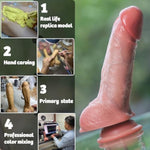 6.33 Inch Short Thick Big Dildo, Realistic Huge Dildos For G-Spot Stimulate, Handmade Real Skin Cock Soft Silicone Fantasy Penis With Suction Cup For Anal Play, Large Dick Adult Sex Toys.