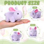 16 Pcs Bunny Stuffed Animal Bulk 4.7 Inch Small Plush Rabbit Keychains Detachable Bunny Party Favors Plushies Gifts For Stocking Stuffers, Gift Exchange(White, Pink, Lilac, Caramel)