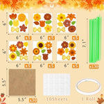 30PCS Fall Crafts for Kids Flower Bouquet Kit DIY Thanksgiving Gift School Classroom Activities