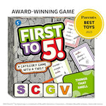 Board & Card Game - First To 5, Category Game With A Twist, Quick Thinking, Perfect For Parties, Christmas, Family Game Nights, Gifts For Kids, Teens, Adults, Ages 8, 9, 10 & Up