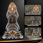Magara 8.8" Dragon Fantasy Dildo – Platinum Silicone Large Dildo with Textured Ridges, Strong Suction Cup, Medium Firmness, Anal G-Spot Deep Penetration Sex Toy for Men Women Couples - Gold