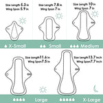 6 Pcs Reusable Menstrual Pads, Ultra Absorbent Cloth Pads for Heavy Flow, Sanitary for Teens, Women, Nonslip Panty Liners + Bag (Aqua, Burgundy, Coffee, M)