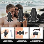 Hollow Butt Plug With Matched Stopper Black Silicone Anal Dialator For Women Speculum Anus Tunnel Plug For Anal Peeping Sm Adult Sex Toys (Large)