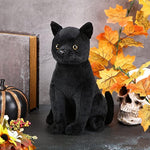 13 Inch Halloween Black Cat Stuffed Animal Plush Realistic Cat Stuffed Animal Soft Cute Kitten Plushies Pillow Toy Gifts For Kids Adults Christmas Birthday Party Favors Home Decor Supplies