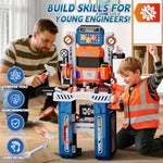 Kids Tool Bench Set With Electric Drill & Work Clothes, 68 Pcs Realistic Toddler Tool Set For Ages 3-5, Stem Workbench Toy For Boys Girls, Pretend Play Construction Kit, Birthday Gift