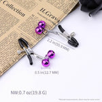 2Pcs Nipple Clamps Bdsm Nipple Toys, Adjustable Metal Nipple Clips, Non-Piercing Nipple Rings Stainless Steel Clamp With Purple Bells, Breast Flirting Stimulation Adult Sex Toy For Women Couples