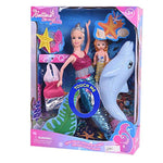 Reversing The Sequins Mermaid Princess Doll Playset - Color Changing, 12" Dress Up Doll & 3" Dolphin, Gift Set For Girls Aged 3+